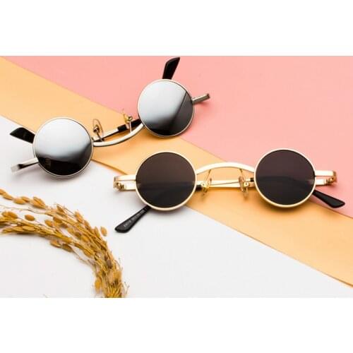 2020 Sun Glasses Classic Small Round Sunglasses Men Small Vintage Retro Steampunk Glasses Women Metal Eyewear Oculos