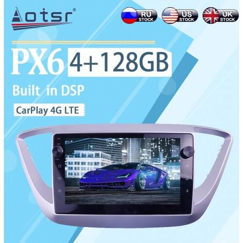 4+128GB For Hyundai Solaris 2016 - 2018 Android 10 Wireless Carplay Car Multimedia Radio Player GPS Navigation Stereo Player