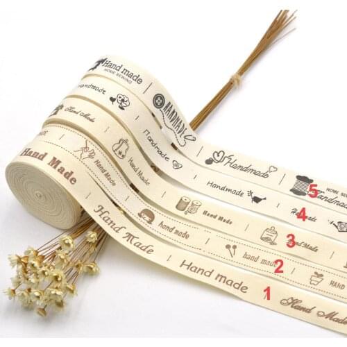5M Beige Cotton Handmade Labels Gift Wrapping Ribbon for Handmade Items DIY Crafts & Sewing Accessories Decor Supplies 15mm