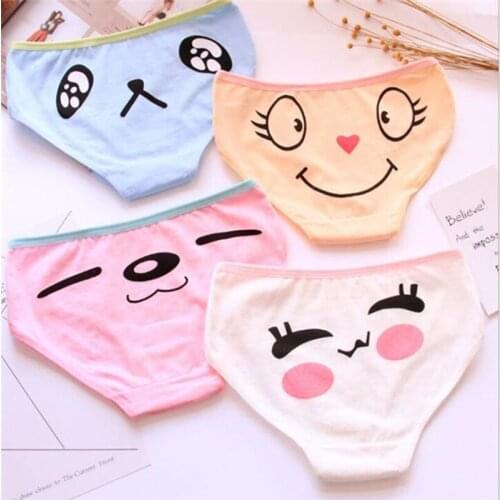 7 Pcs Cotton Underwear for Girls 2018 New Children Soft Panties Teenages Candy Color Briefs SQ-106-7P