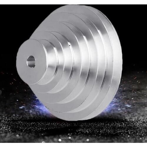 Aluminum A Type 5 Step Pagoda Pulley Wheel 150mm Outer Dia for Timing V-Belt