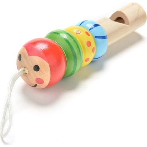 Cute Animal Wooden Whistle Music Instrument Toy Kids Toddler Educational Toy