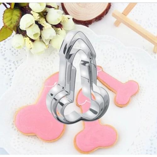 3pcs/set Adult Sexy Penis Shape Cookie Cutter For Biscuit Mold Fondant Cake Decoration Metal Kitchen Baking Tool Birthday Party