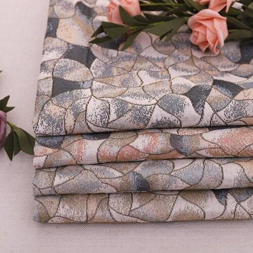 Beautiful checked pattern jacquard brocade fabric sewing material for fashion women blouse or jacquard dress decorative cloth