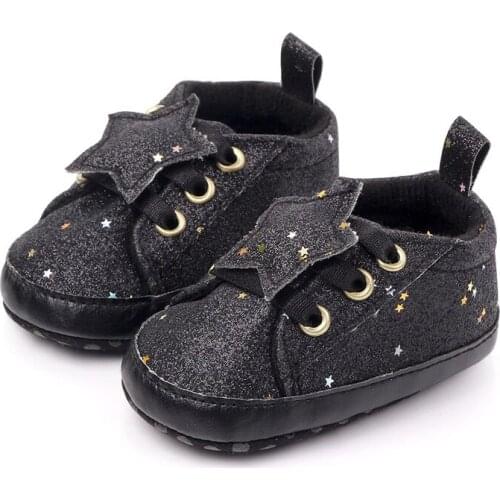 2021 Baby Boys Girls Breathable Anti-Slip Sequins Star Print Shoes Sneakers Toddler Soft Soled Shoes