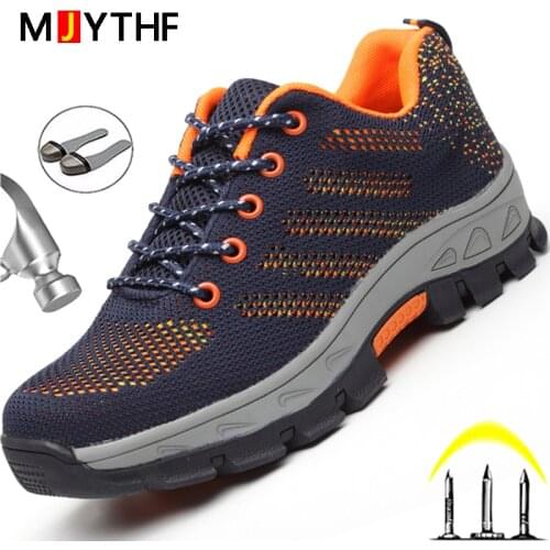 Indestructible Work Safety Shoes Plus Size 50 Puncture-proof Safety Shoes For Men Outdoor Protective Work Shoes Sneakers Male