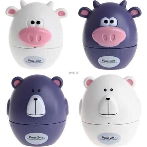 Fashion Design New Bear Cow Timer Mechanical Wind Up 60 Minutes Kitchen accessories Gadget Novelty