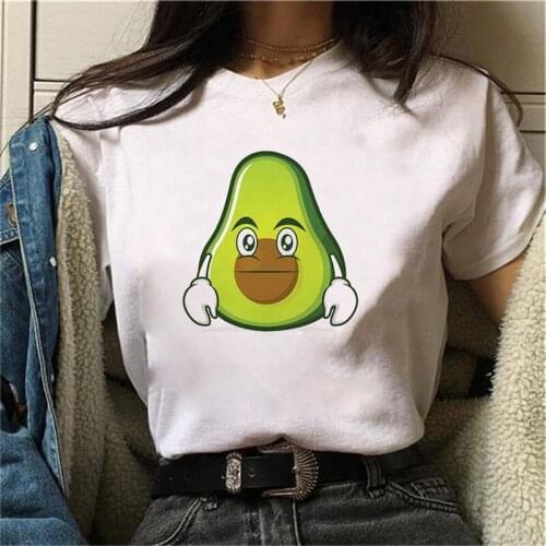 Cartoon Avocado women summer t-shirt Funny Printed short sleeve t-shirt Graphic Cute Cartoon Tshirt Top Tees Female