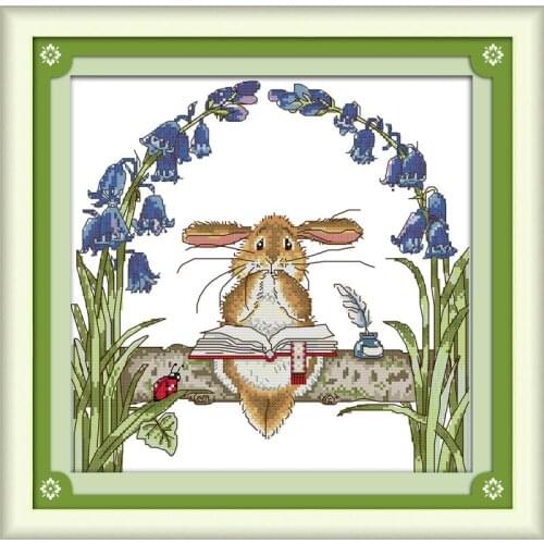The Reading Rabbit Home Decor DIY Handmade Cross-stitch Sets Printed Patterns on Canvas Embroidery Needlework Kits DMC14ct11CT