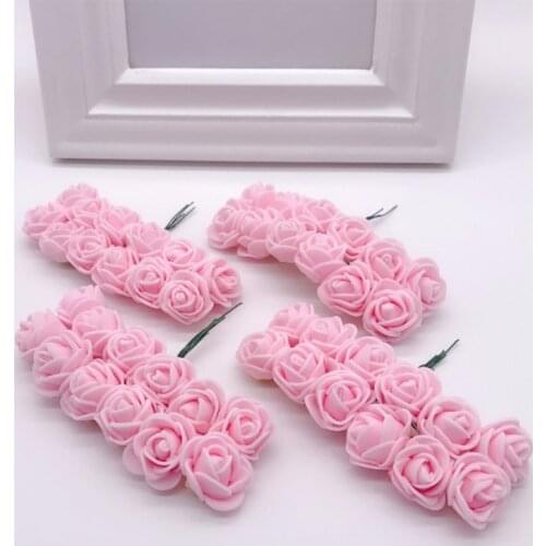 Set of 144pcs Creative Handmade Artificial Rose Flower Heads for Arts & Crafts Float Decoration Wedding Headdress Foam