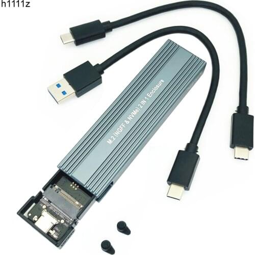 NEW M.2 NVME PCIe NGFF SATA to USB 3.1 SSD Case Aluminum Adapter For 2230 2242 2260 2280 NVMe/SATA M2 SSD RTL9210B Dual Protocol