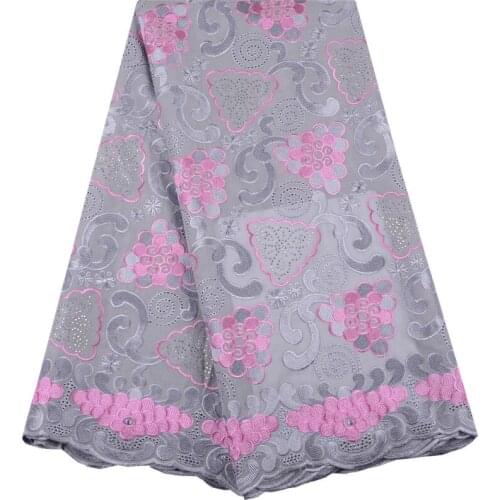 Wholesale African Swiss Lace Material Nigerian Lace Fabric With Stones Nigerian Lace Fabric For Wedding 2018 Free Shipping 1480