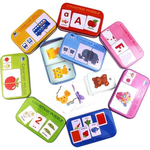 Pair Puzzle Infant Early Start Training Puzzle Cognitive Card Vehicl/Fruit/Animal/Life Set Baby Gift