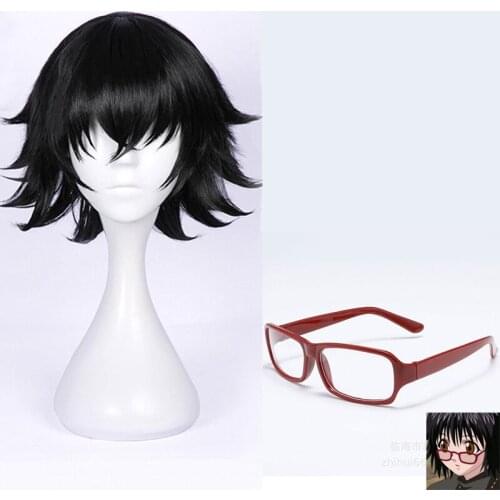 Anime Hunter X Hunter Shizuku Murasaki Wig Glasses High Temperature Resistance Synthetic Hair Wigs Halloween Carnival Party