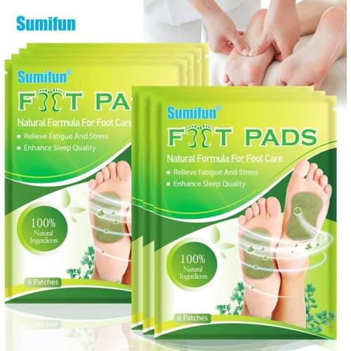 6Pc/bag Wormwood Detox Foot Patch Relieve Fatigue Stress Anxiety Help Sleeping Weight Loss Body Slimming Pad Health Care