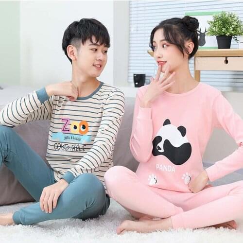 Teens Pajamas Long Sleeve Cotton Pyjamas Kids Clothes Sets Cartoon Panda Big Boy Sleepwear Cute Pajamas For Girls 10 12 16 Years