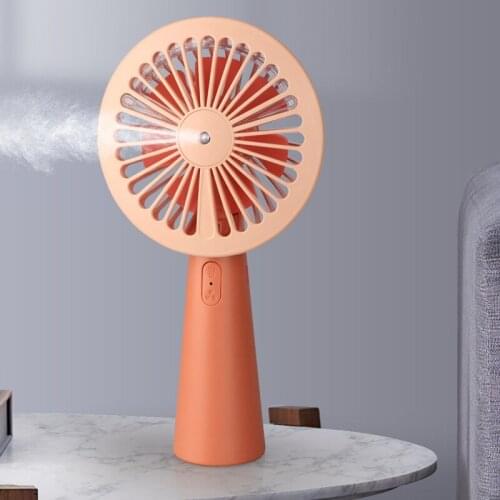 Battery Portable Water Spray Mist Fan Handle Fan Electric USB Rechargeable Pocket fan Adjustable Wind Water Humidifier Fan Mini