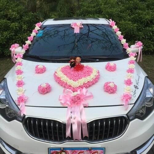 Romantic Rose Artificial Flower for Wedding Car Decoration Flowers Wreaths Float Decor Wedding Arrangement