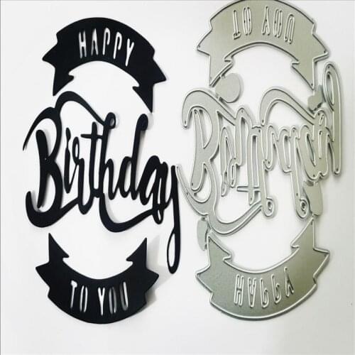 Happy birthday! English words Metal Cutting Dies for DIY Scrapbooking Album Paper Cards Decorative Crafts Embossing Die Cuts