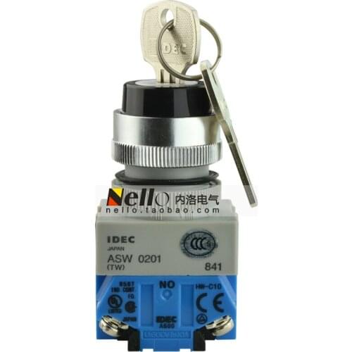 [SA]Original ! Izumi IDEC TW Series 22mm key switch ASW2K10 2 speed self-locking a normally open--5pcs/lot