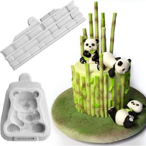 Panda & Bamboo Silicone Mold Fondant Mould Cake Decorating Tools Chocolate Gumpaste Molds, Sugarcraft, Kitchen Gadget