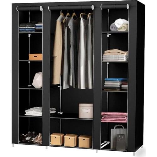 Rolling Door Non-woven Fabric Folding Portable Wardrobe Clothes Closet Storage Cabinet Home Furniture Bedroom Organizer