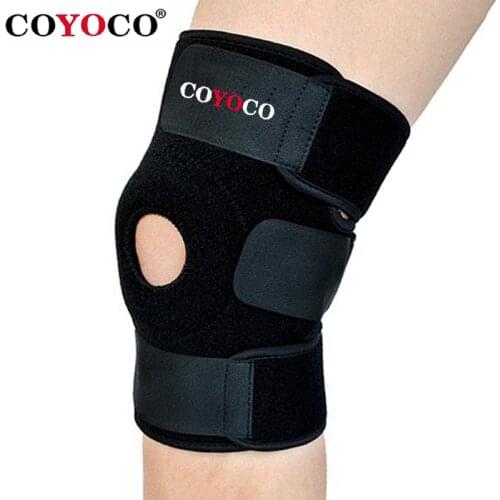 1 Pcs Adjustable Sport Knee Protect Support COYOCO Brand Breathable KneePads Relieve Arthritis Injury Bandage Knee Guard Black
