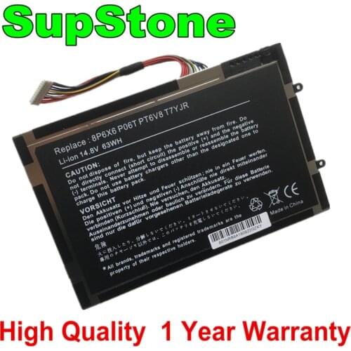 SupStone New 63Wh 8P6X6 P06T PT6V8 T7YJR Laptop Battery For Dell Alienware M11x M14x R1 R2 R3 0DKK25 312-0984 P18G KR08P6X6