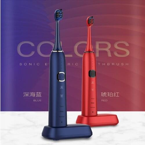 AOWA 3D Touch Adult Intelligent Ultrasonic Electric Toothbrush Double Brush Headband Travel Box 9 Level Strong or weak