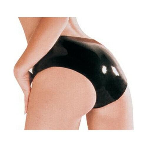Instock Latex Fetish Briefs Seamless Rubber Sexy Briefs Black Latex underwear