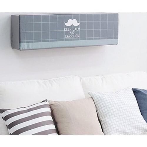 Indoor Air Conditioner Cover Wall Mounted Decorative Hood 74 78 81 85 89 95 x 27 x 19cm Plaid Moustache