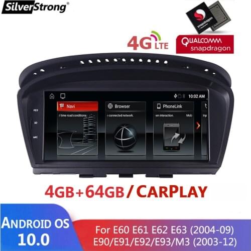 Qualcomm 8-core Ram 4GB Rom 64GB Built-in 4G LTE Android 10 Car Multimedia For BMW E90 E60 E92 E62 Head unit Rear Camera