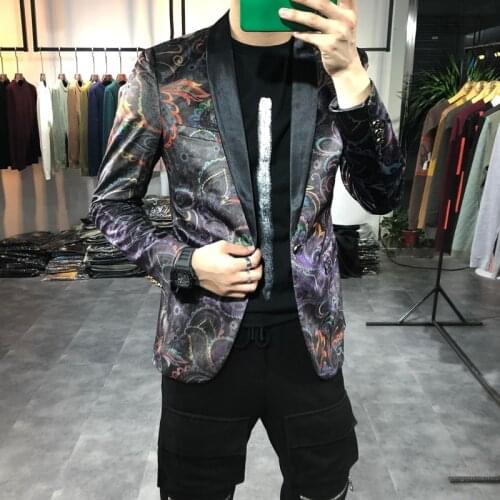 High-end Velvet Men Blazer2020 Autumn Winter Wedding Business Blazer Masculino Formal Party Tuxedo Suit Jacket Veste Homme
