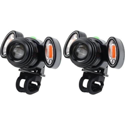 2Pcs Waterproof Ipx6 Bike Light Super Bright Usb Rechargeable T6 Led Bike Bicycle Light Headlight Cycle Lamp(Black)