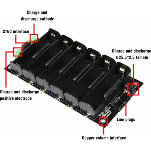 21700 6S 40A BMS Battery Holder 24V 21700 Power Wall Battery box Balancer Board Battery Case diy Kit Ebike Battery