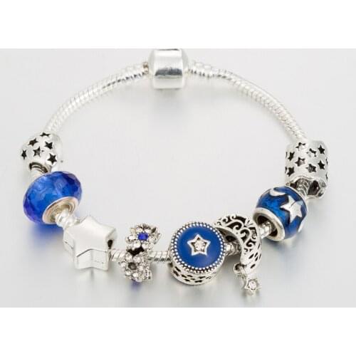 ANNAPAER 2020 New Arrivals Bracelets Beads of Moon With Star Bangles For Women Fit Original Bracelet DIY Jewelry Gift B20024