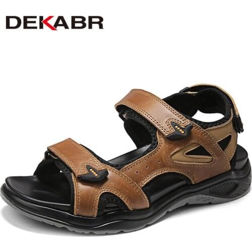 Мужские кожаные сандали DEKABR China At AliExpress