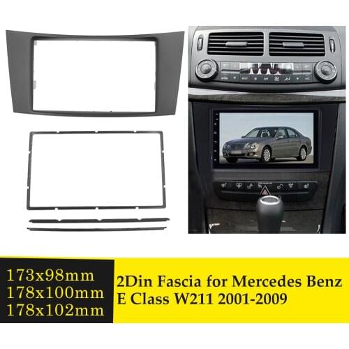 Double Din Car Radio Fascia Stereo Audio Panel Frame for Mercedes BENZ E CLASS W211 CD Trim DVD Player Cover Refitting Mount Kit