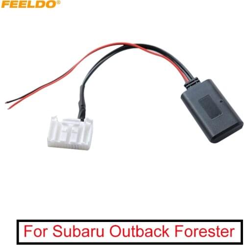 FEELDO 1PC Car Aux-in Wireless Bluetooth Adapter Module Audio Receiver With Micphone for Subaru Outback Forester Host AUX Cable
