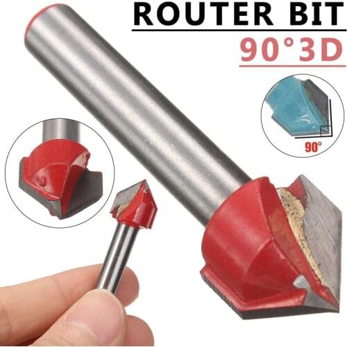 90 Degree CNC Machine 6mm Shank V Router Bit Carbide V Groove Router Bit Engraving Woodworking Milling Cutter Drill Bit