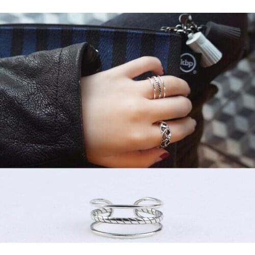 Bijoux Ladies New Line Rings for Women Gifts Vintage Large Adjustable Size Rings Luxury