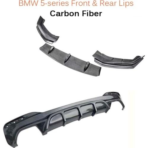 Carbon Fiber Front And Rear Lips Kits For BMW 5-series 18'-20' Cars