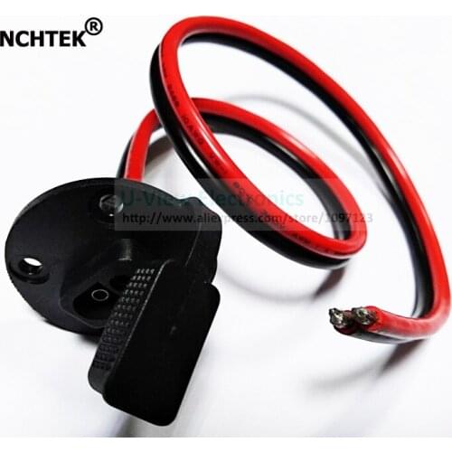 NCHTEK 10AWG SAE Waterproof Quick Connect Panel Mount Cable With Dust Cap, SAE Socket Sidewall Port 60CM/Free Shipping/5PCS