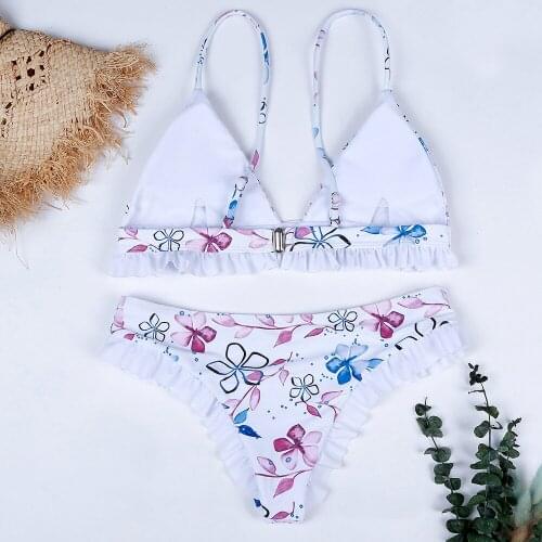 2020 new, floral, frilly Bikini, euro-american swimsuit, Teen Bikini swimming suit for women two piece swimsuit girls bathing