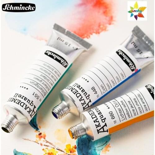 Original Schmincke Owl 24 color College Single15ml tubular Watercolor hand painted illustration Commonly used For Replacement