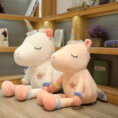 70-130cm New Kawaii Unicorn Plush Toys Cartoon Cute Baby Kids Appease Animal Cloth Pillow Stuffed For Children