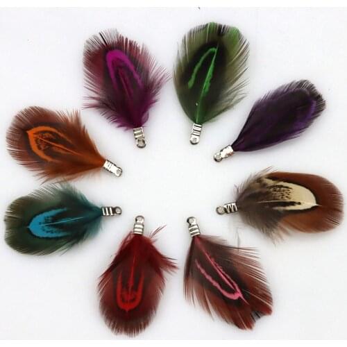 3.5cm Natural Feather Tassel Pendant 12Psc/Lot Jewelry Furniture Decoration DIY Bracelet Necklace Earrings Making Charm