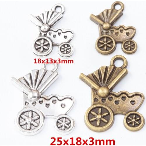 19-35 Piece Baby carriage Charms zinc alloy Jewelry Crafts DIY Bracelet Necklace metal jewelry accessories findings 7623-7625