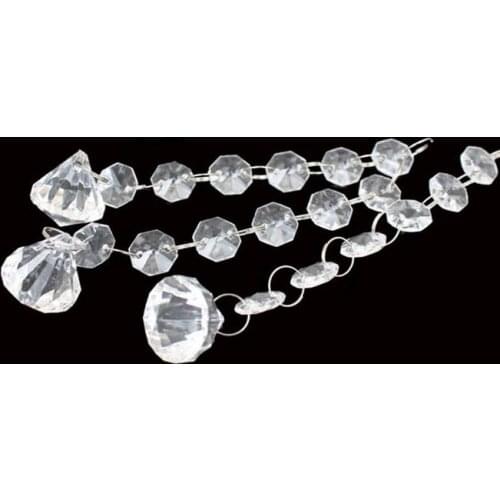 Clear Acrylic Crystal Pendants Hanging Bead Drape Garland Wall Panel Wedding Decor Tassel Screen Christmas DIY party Decorative