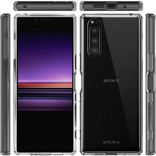 Crystal Transparent PC Cover for Sony Xperia 1 II 10 II Case Hybrid Bumper for Sony Xperia 5 1 Phone Cases